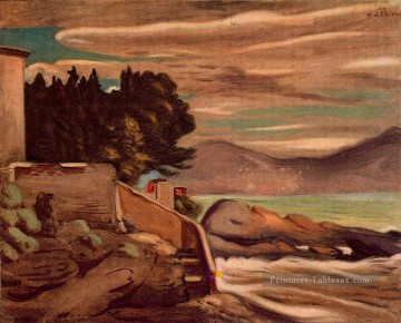  Chirico Peintre - Paysage près de Genova Giorgio de Chirico surréalisme métaphysique